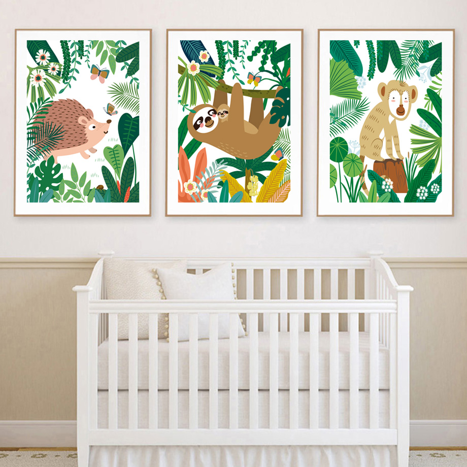 Jungle Safari Nursery Wall Art - огляд і ціна Baby Nursery Colors
