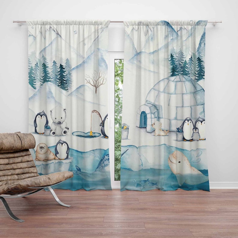 Arctic Animals Nursery Curtain - огляд і ціна Baby Nursery Blackout Curtains