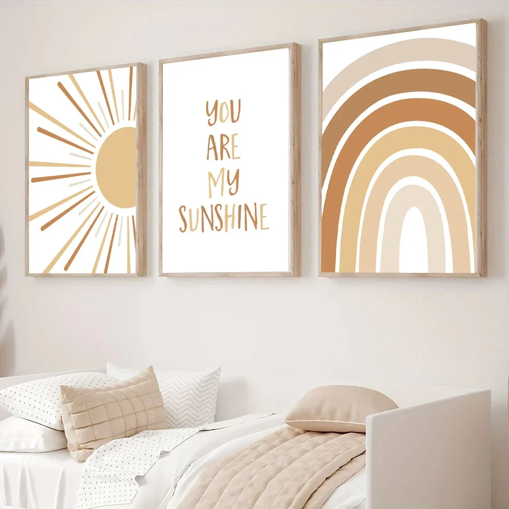Boho Rainbow Wall Art Prints C - огляд і ціна Baby Nursery You Are My Sunshine
