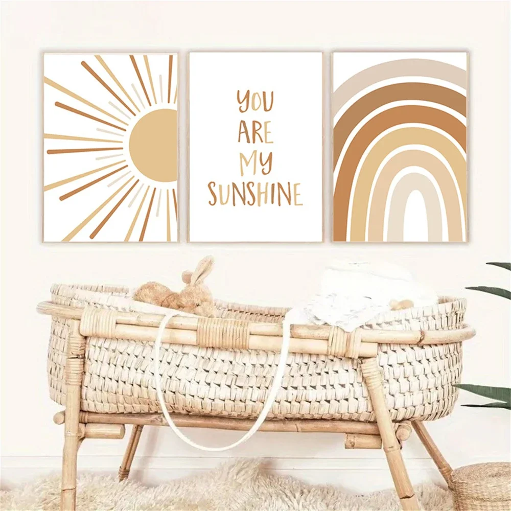 Boho Rainbow Wall Art Prints C - огляд і ціна Baby Nursery You Are My Sunshine