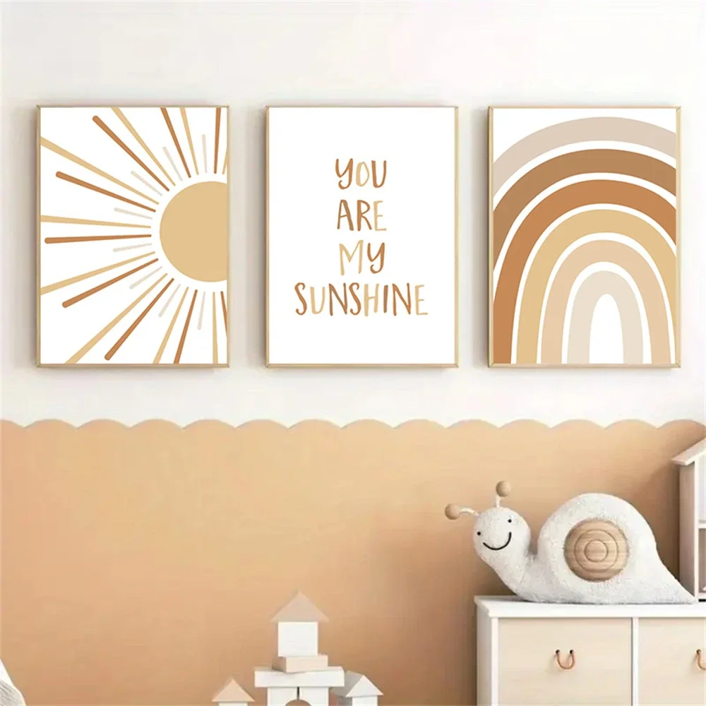 Boho Rainbow Wall Art Prints C - огляд і ціна Baby Nursery You Are My Sunshine