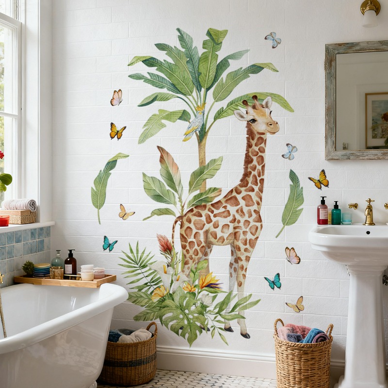 Large Forest Animal Giraffe Wa - огляд і ціна Baby Nursery Murals