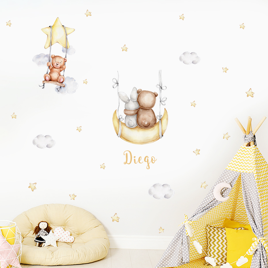 Custom Baby Name Bear Balloons - огляд і ціна Baby Nursery Murals