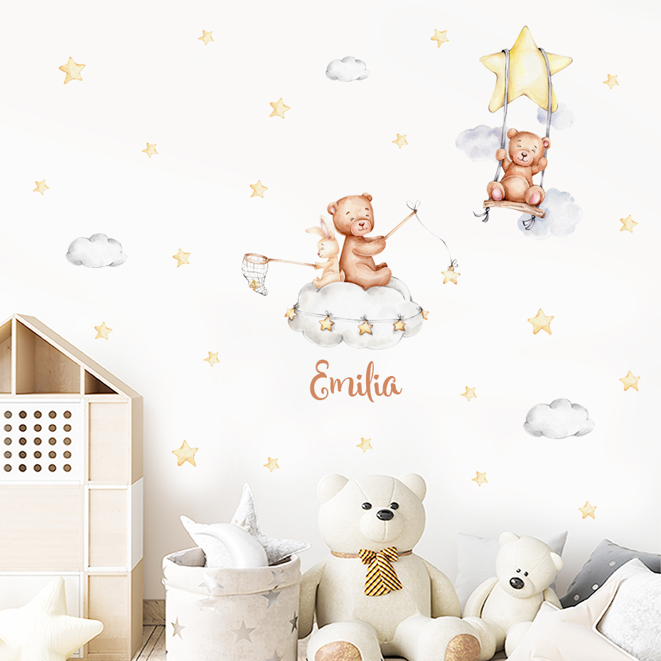 Custom Baby Name Bear Balloons - огляд і ціна Baby Nursery Murals