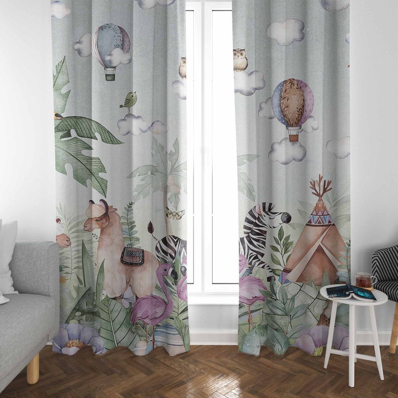Safari Animals Party Nursery C - огляд і ціна Baby Nursery Blackout Curtains