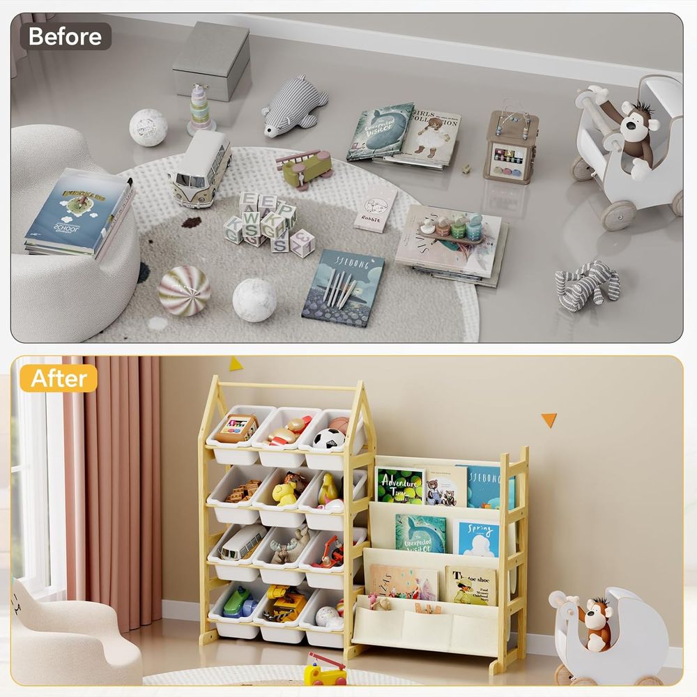Wooden Toy Storage Organizer K - огляд і ціна Baby Nursery Storage