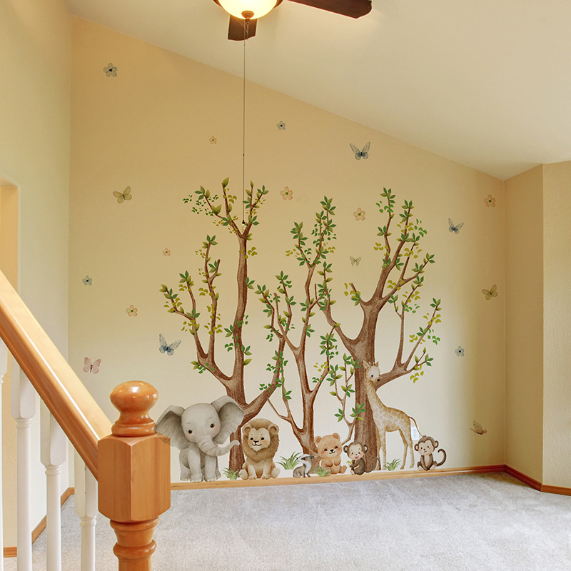 Jungle Safari Animal Park Wall - огляд і ціна Baby Nursery Green