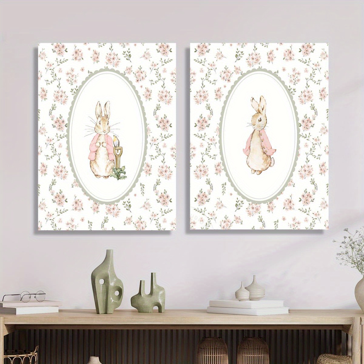 2pcs Retro Easter Rabbit Canva - огляд і ціна Baby Nursery Prints
