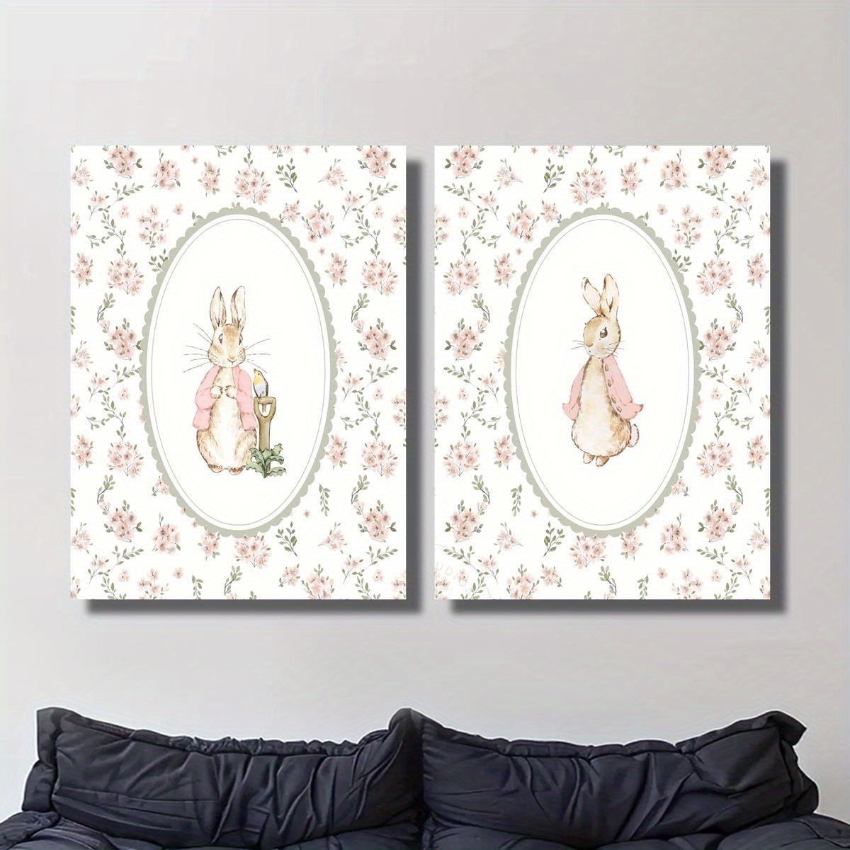 2pcs Retro Easter Rabbit Canva - огляд і ціна Baby Nursery Prints