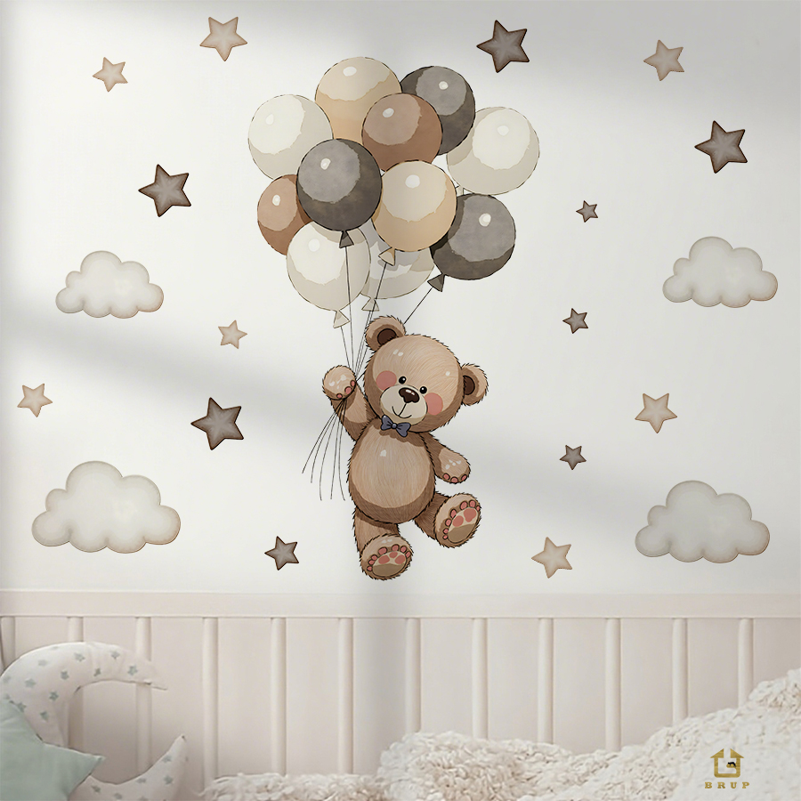 Adorable Teddy Bear Wall Decal - огляд і ціна Baby Nursery Furniture