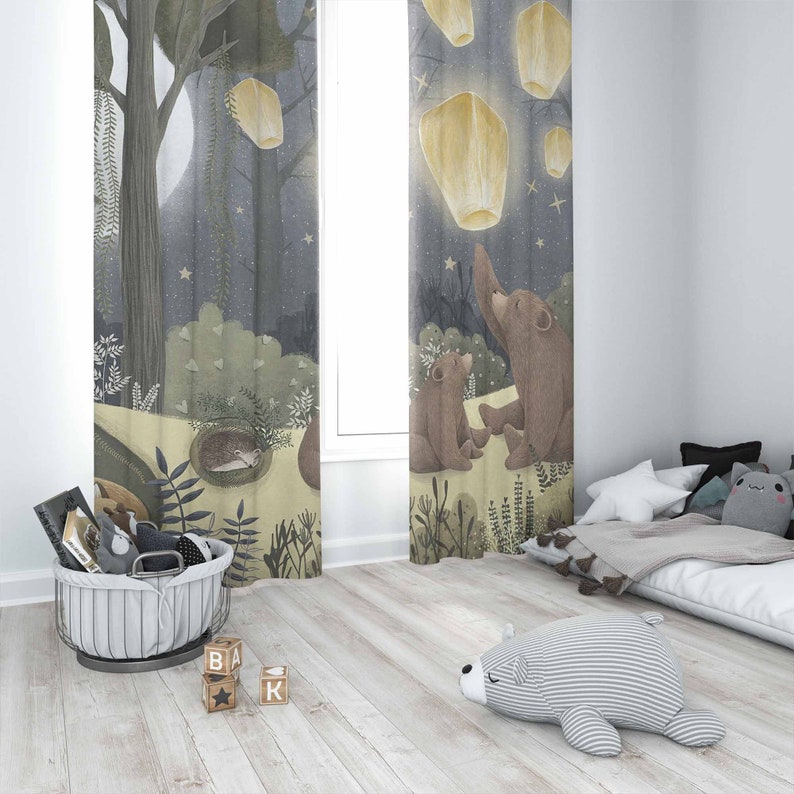 Woodland Nursery Curtains Anim - огляд і ціна Baby Nursery Blackout Curtains