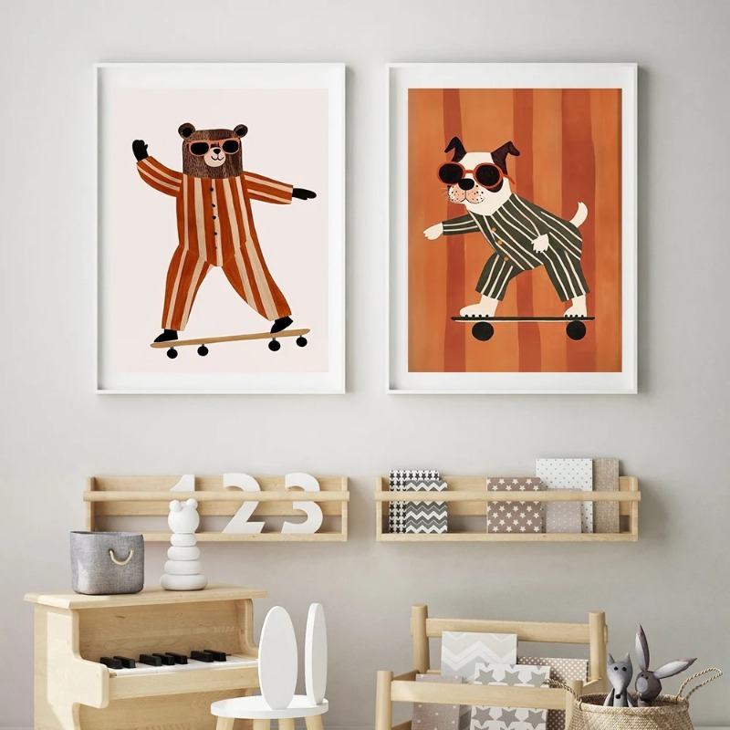1pc frameless Funny Animals Ra - огляд і ціна Baby Nursery Prints
