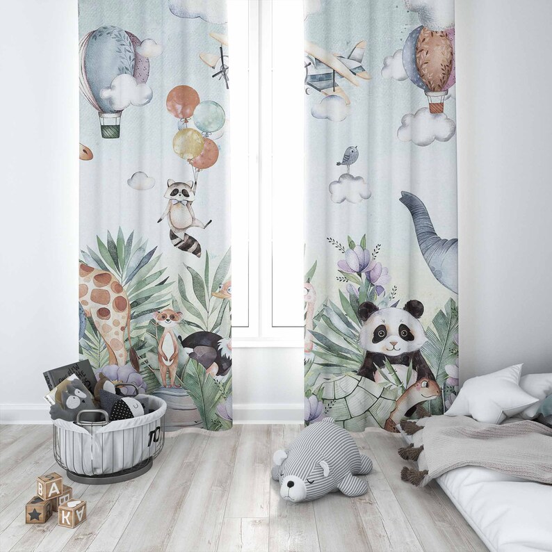 Safari Animal Party Nursery Cu - огляд і ціна Baby Nursery Blackout Curtains