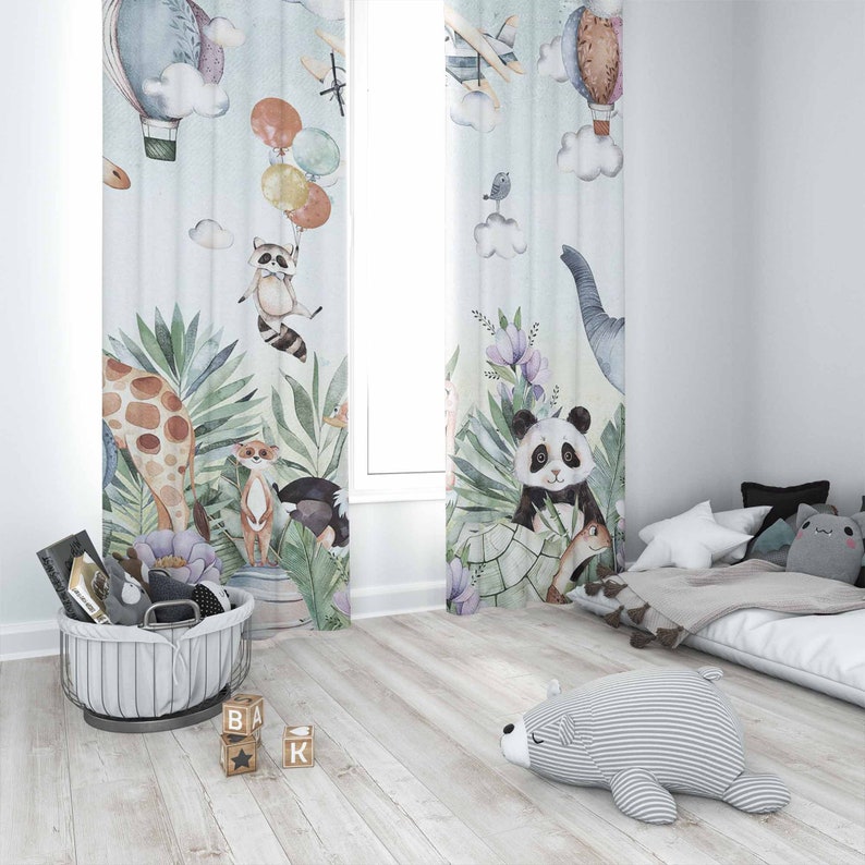 Safari Animal Party Nursery Cu - огляд і ціна Baby Nursery Blackout Curtains