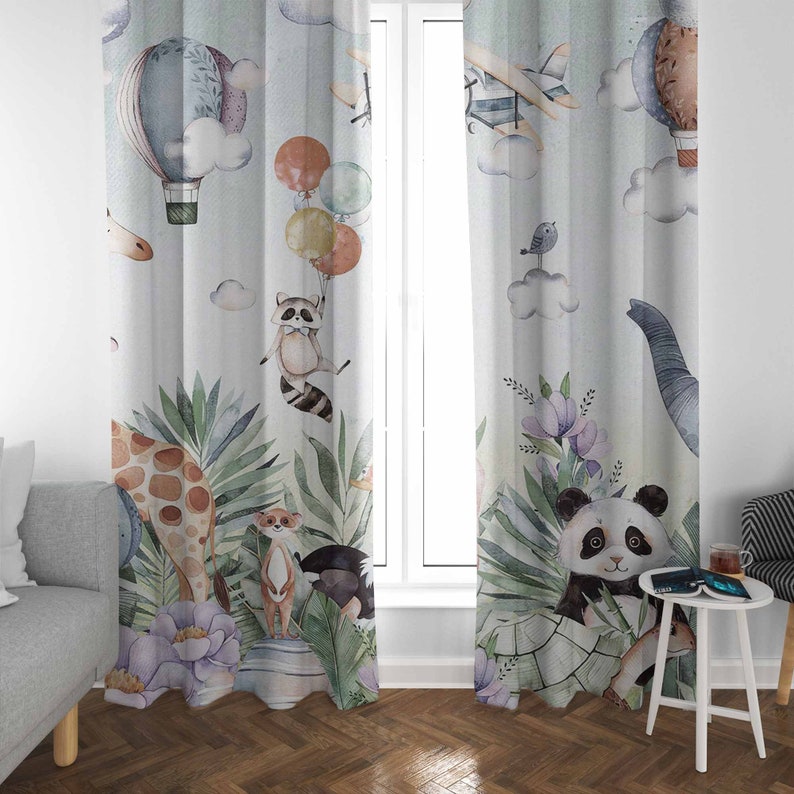Safari Animal Party Nursery Cu - огляд і ціна Baby Nursery Blackout Curtains