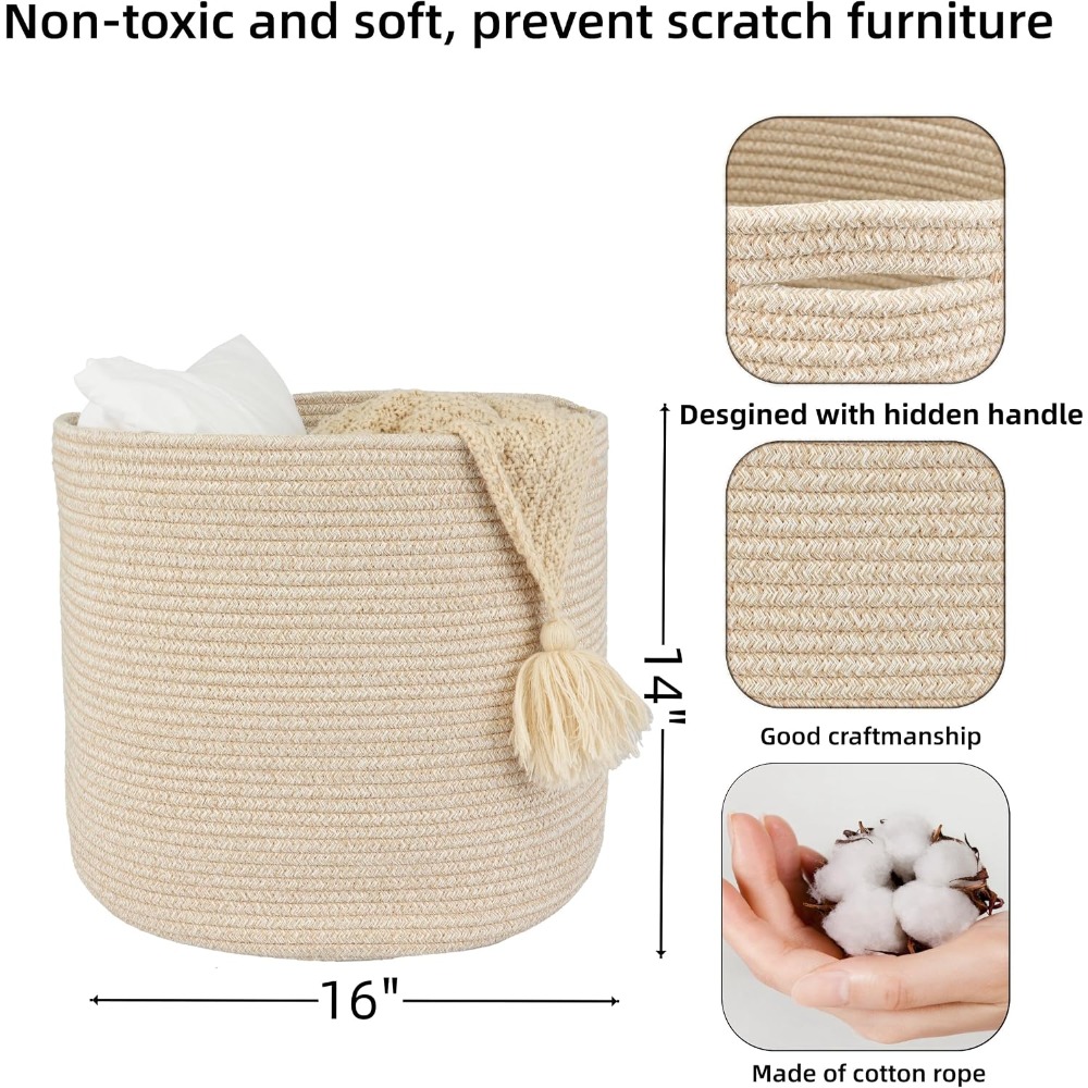Cotton Rope Basket For Girls B - огляд і ціна Baby Nursery Organiser