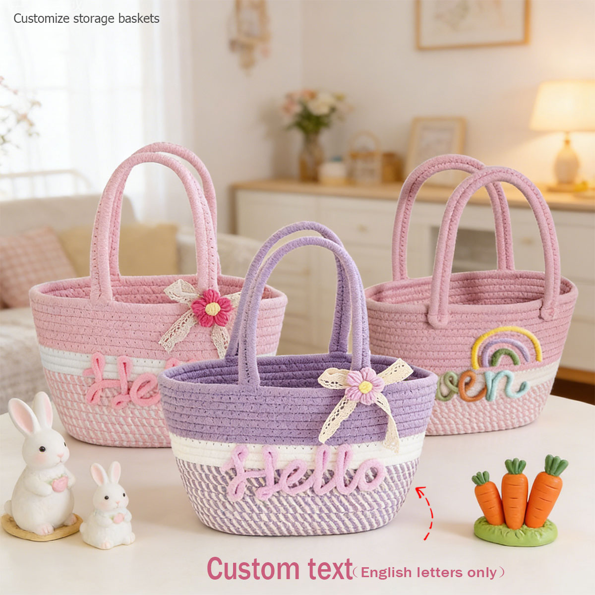 1pc personalized braided cotto - огляд і ціна Storage Basket Fabric