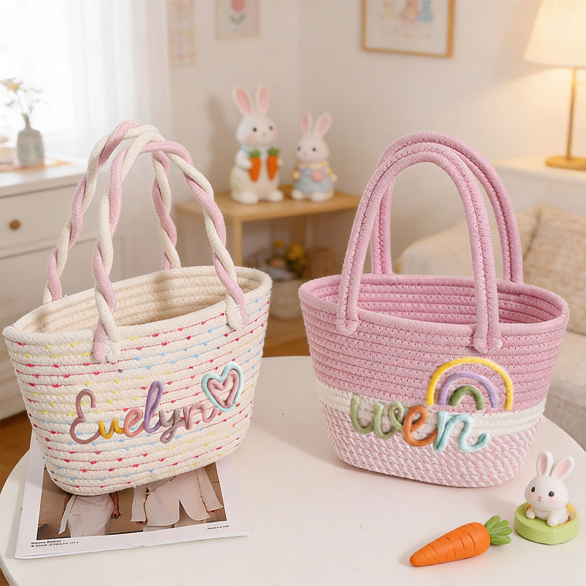 1pc personalized braided cotto - огляд і ціна Storage Basket Fabric