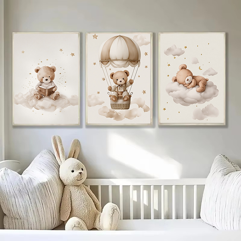3pcs/set Bohemian Teddy Bear A - огляд і ціна Baby Nursery Prints