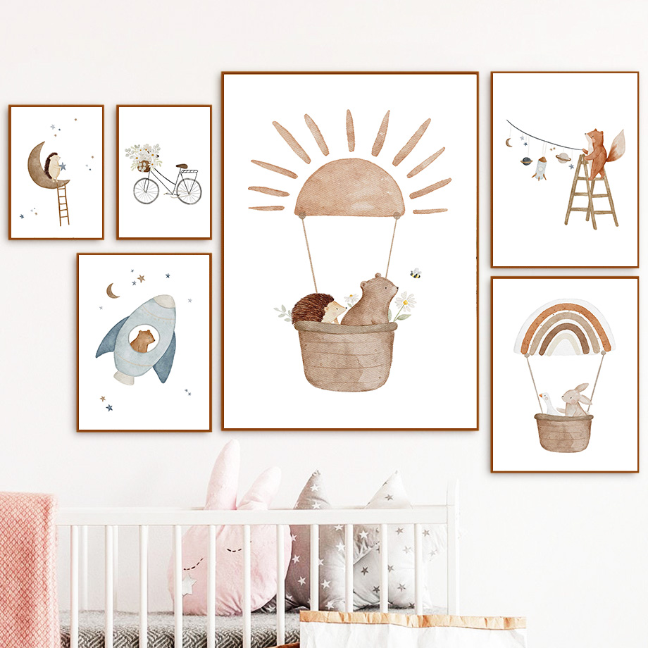 Cartoon Animals Nursery Wall A - огляд і ціна Baby Nursery Murals